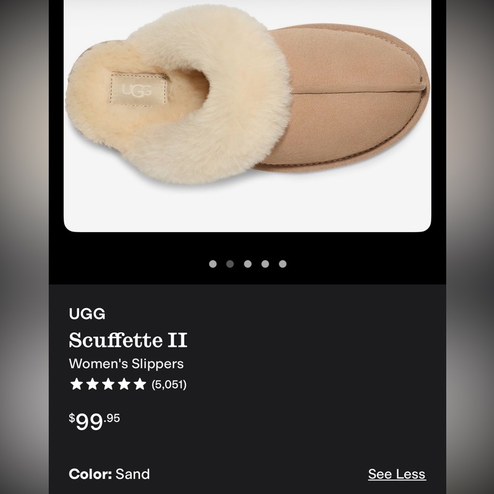 UGG Tan Sheepskin Slippers Scuffette II Slipper Women’s 10